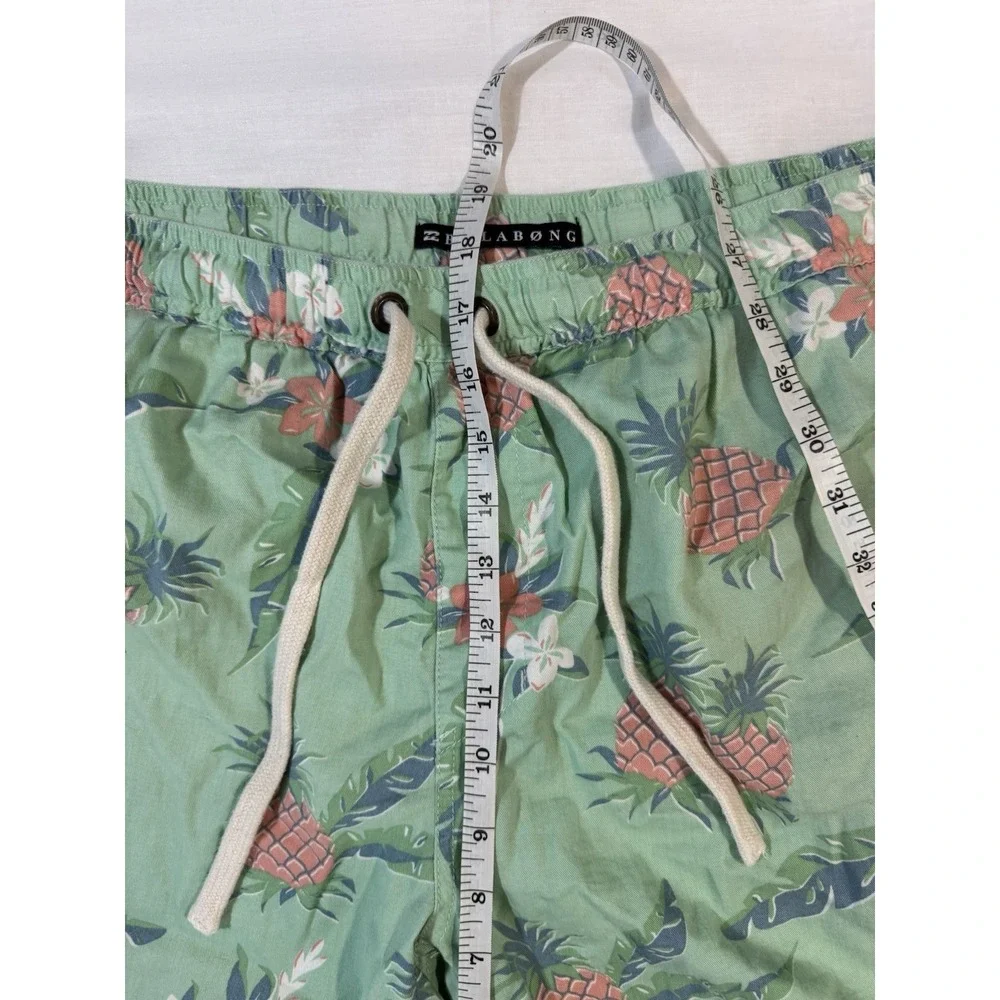 Billabong Boardshorts Men XL Green Pineapple Swim Inseam Bathing‎ Suit Trunks